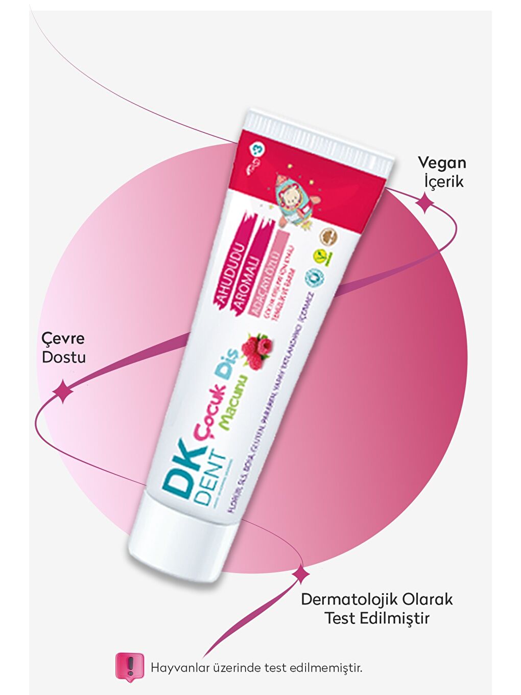 Ahududu Aromalı Çocuk Diş Macunu 50 ml x 2 Adet-2