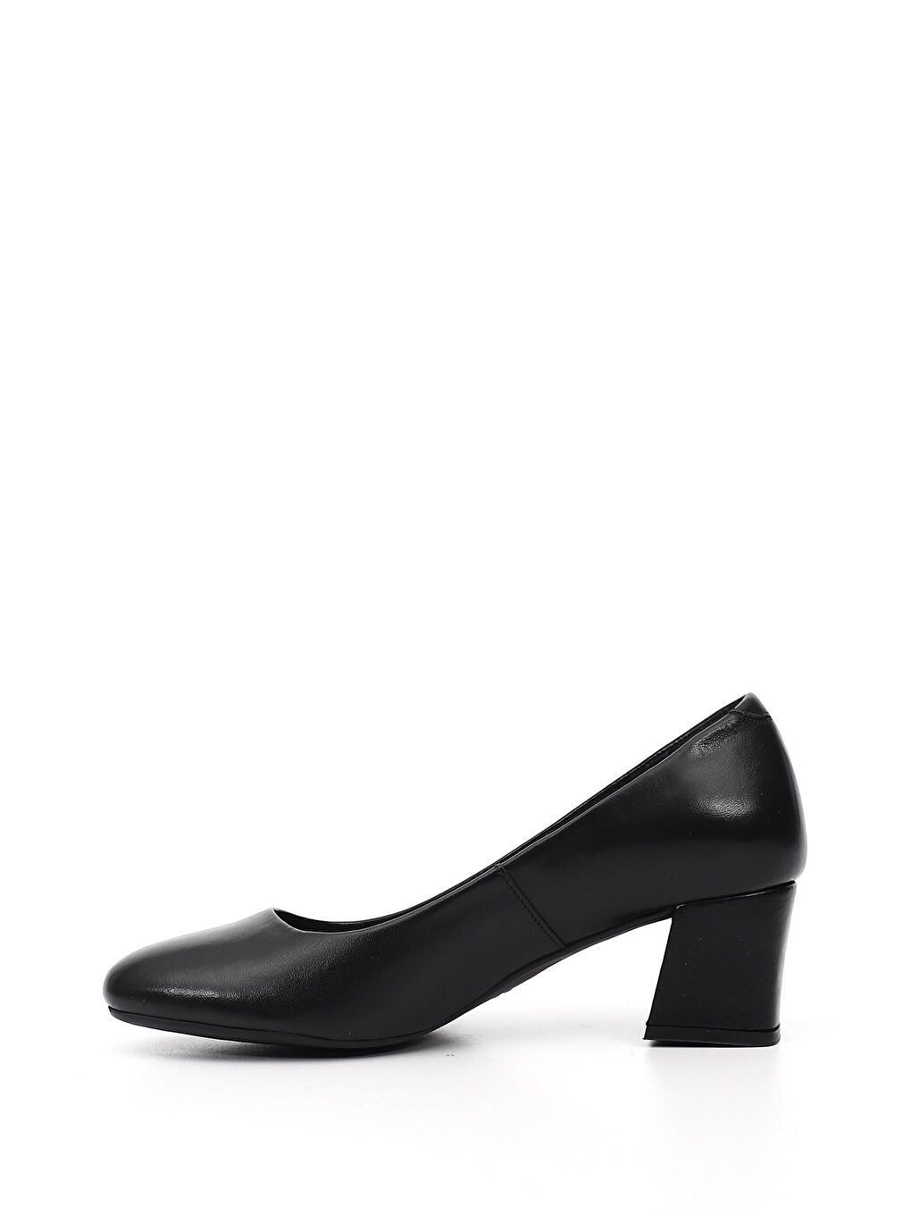Siyah Kadın SİYAH Kalın Topuklu Hakiki Deri Ayakkabı-3