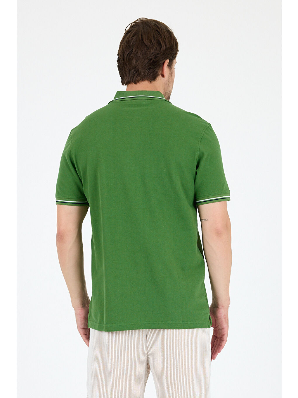 Yeşil Erkek Polo Yaka Kısa Kollu Tişört – %95 Pamuk %5 Elastan – Esnek, ve Rahat Erkek Tişört 0039-4