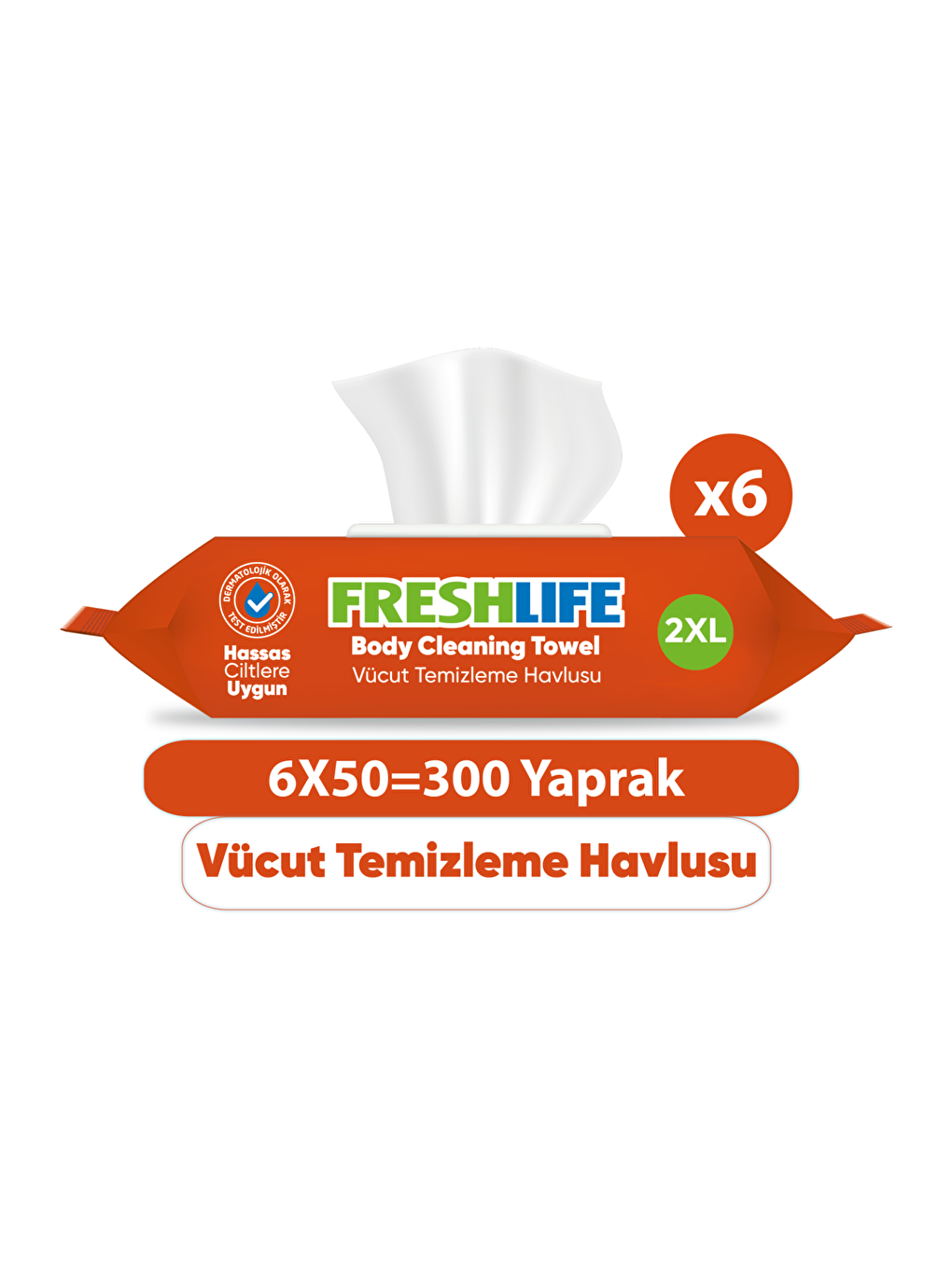 FRESHLIFE Vücut Temizleme Havlusu 6x50 (300 Yaprak)