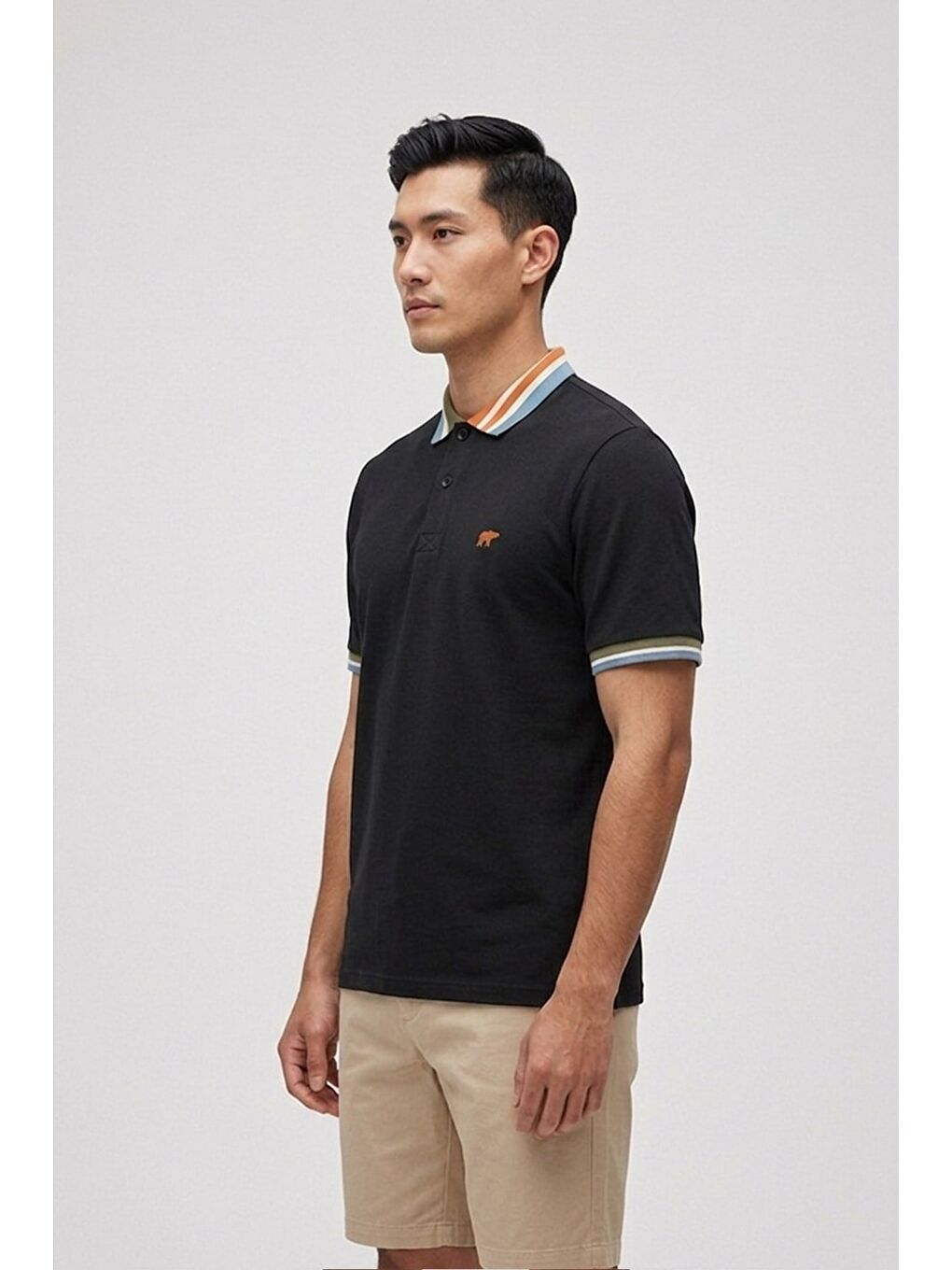 Invısıble Siyah Polo Yaka Erkek Tişört-1