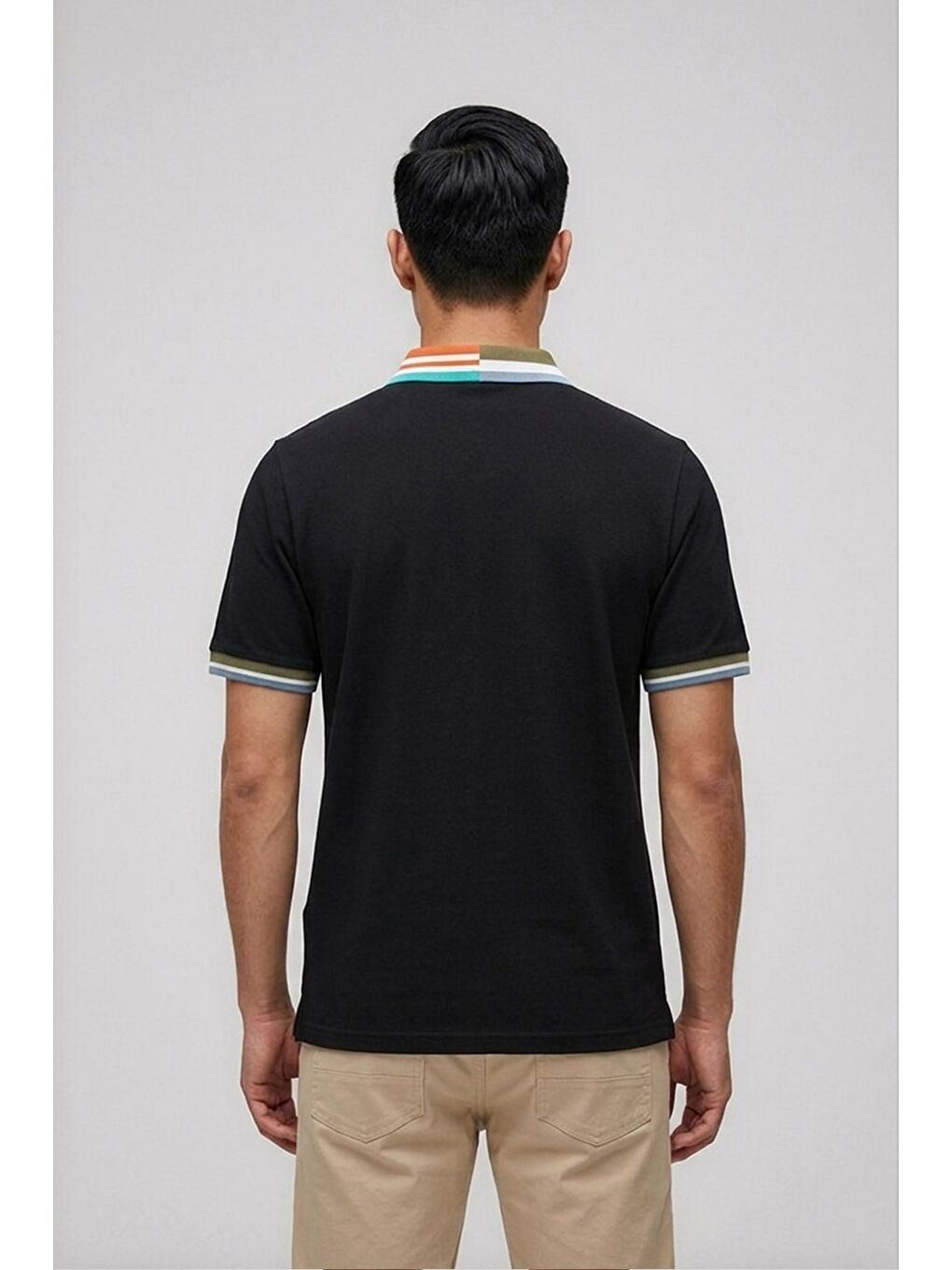 Invısıble Siyah Polo Yaka Erkek Tişört-2