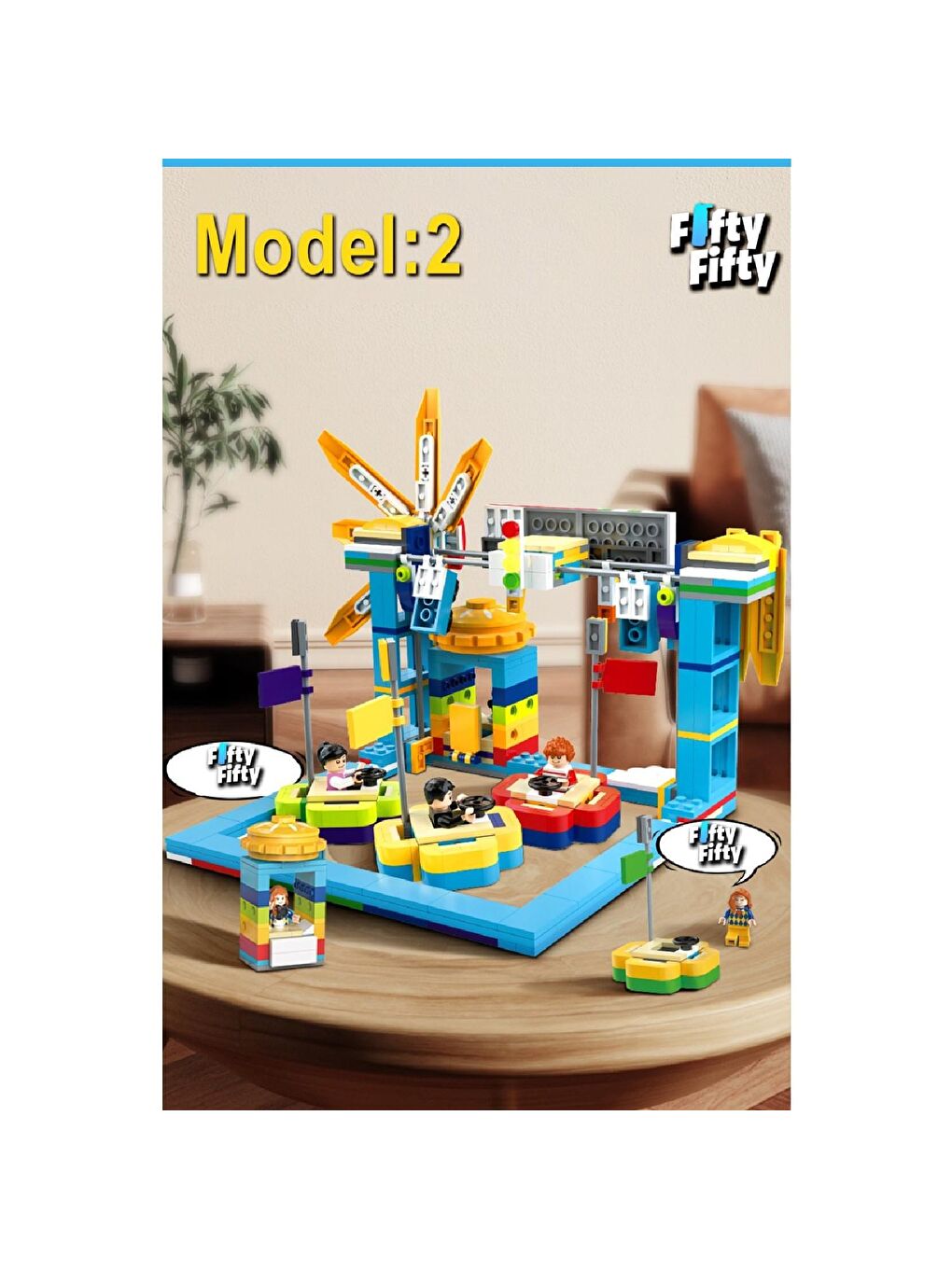 Jaki 3 Set Birlikte Lunapark Block Lego Yapı Oyuncağı 1107 Parça (JK2180)-6