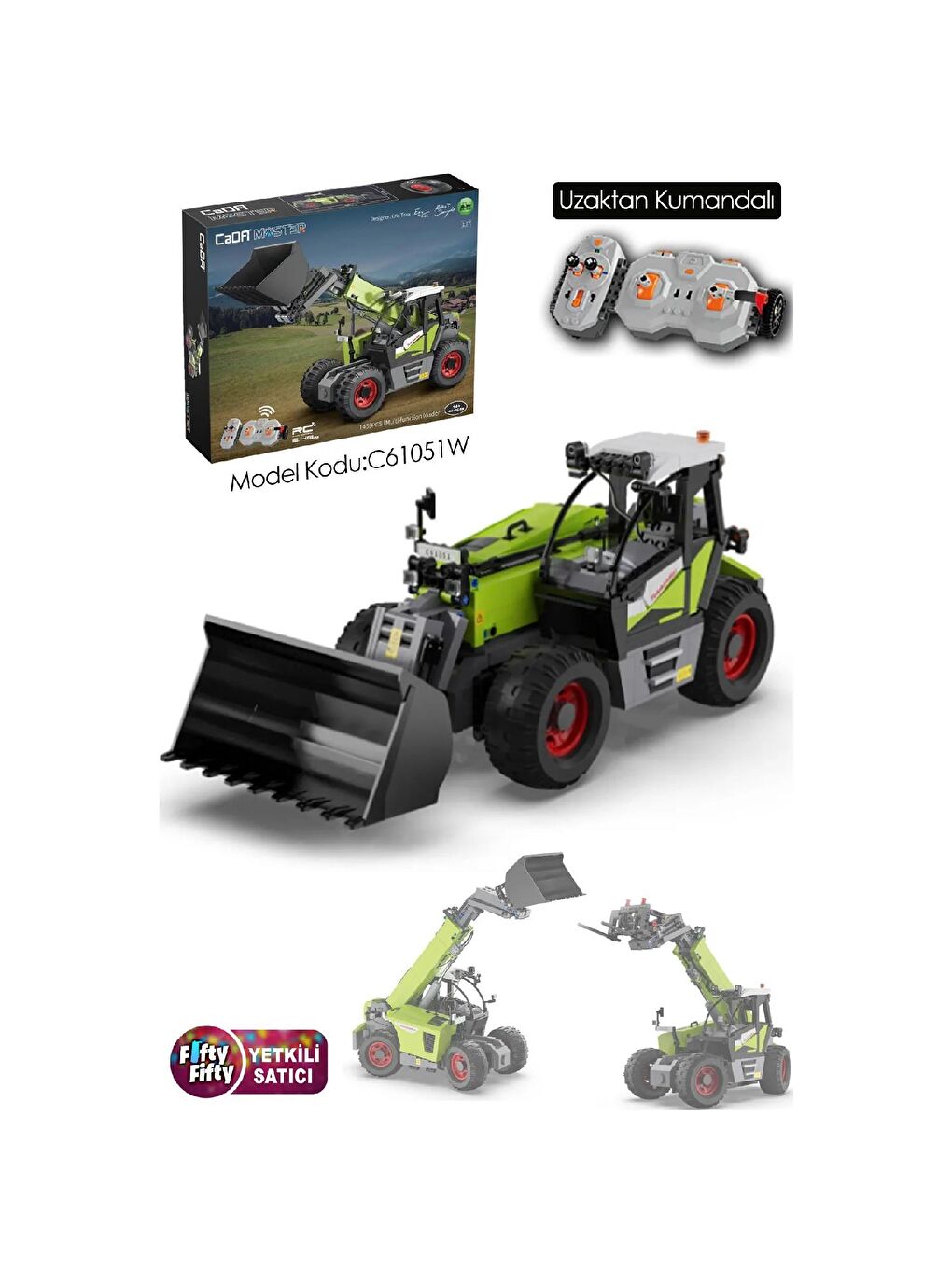 Cada Teleskopik Yükleyici Kepçe Block Lego Yapı Oyuncağı 1469 Parça (C61051W)