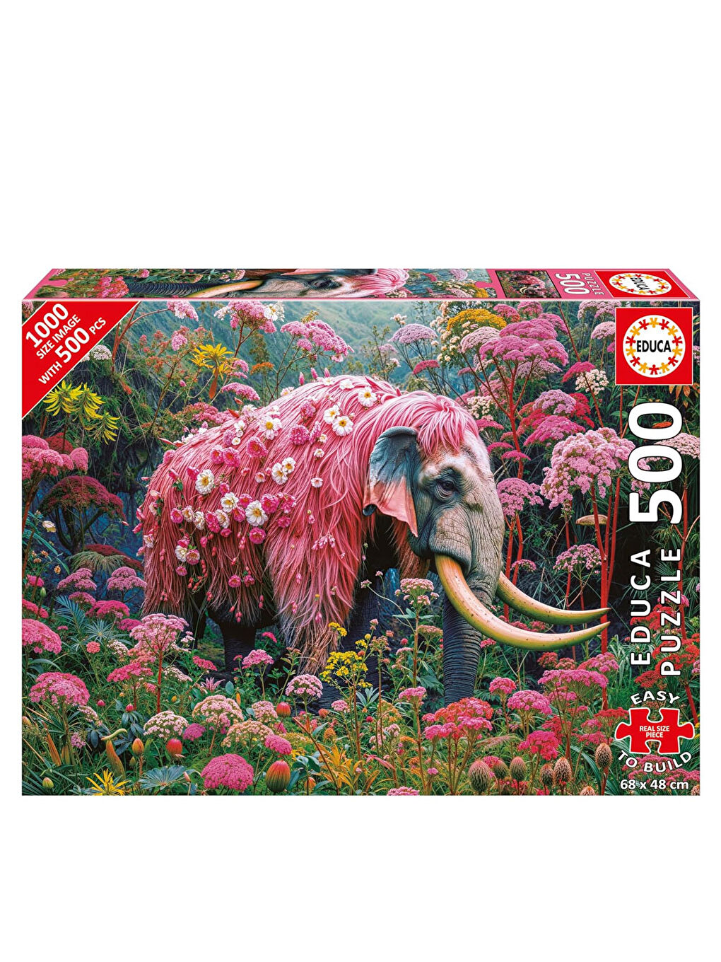Puzzle 500 Parça Plus Çiçekli Fil 20228