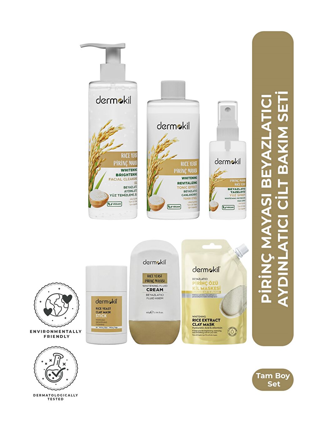Pirinç Mayası Beyazlatıcı Aydınlatıcı Cilt Bakım Seti