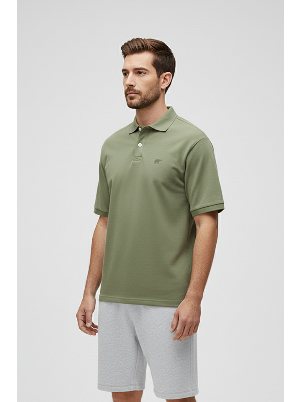 City Walker Soluk Yeşil Polo Yaka Erkek Tişört-1