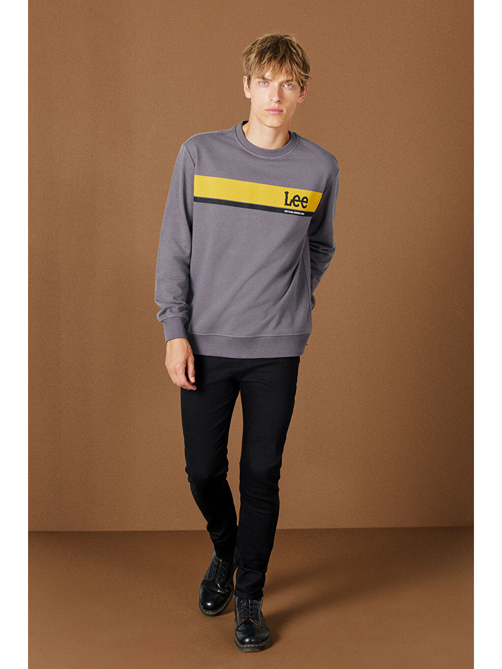 Regular Fit Normal Kesim Bisiklet Yaka Antrasit Sweatshirt