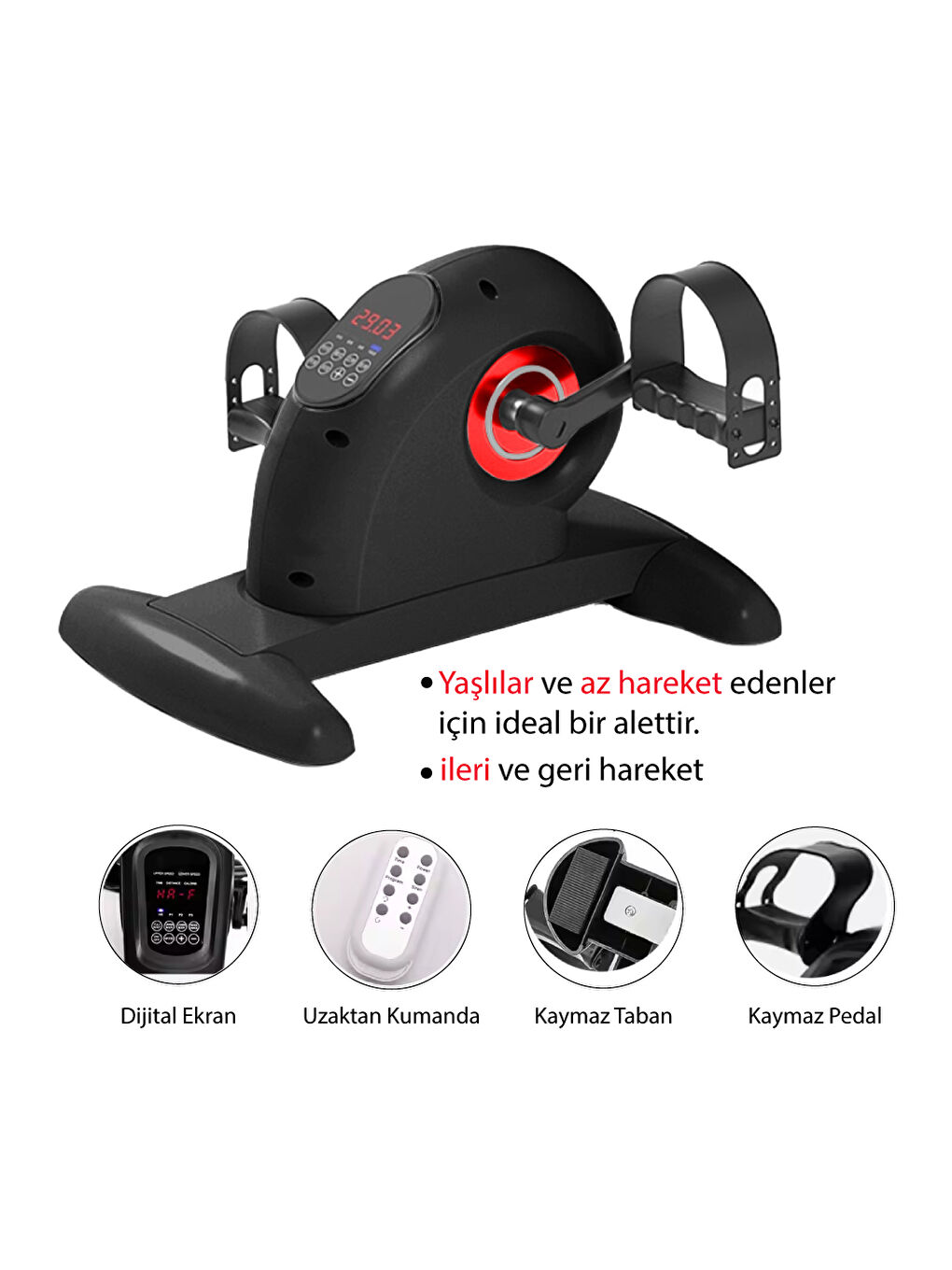 Karışık Mini Elektrikli El Ve Ayak Egzersiz Bisikleti Dijital Göstergeli Eliptik Kondisyon Bisikleti