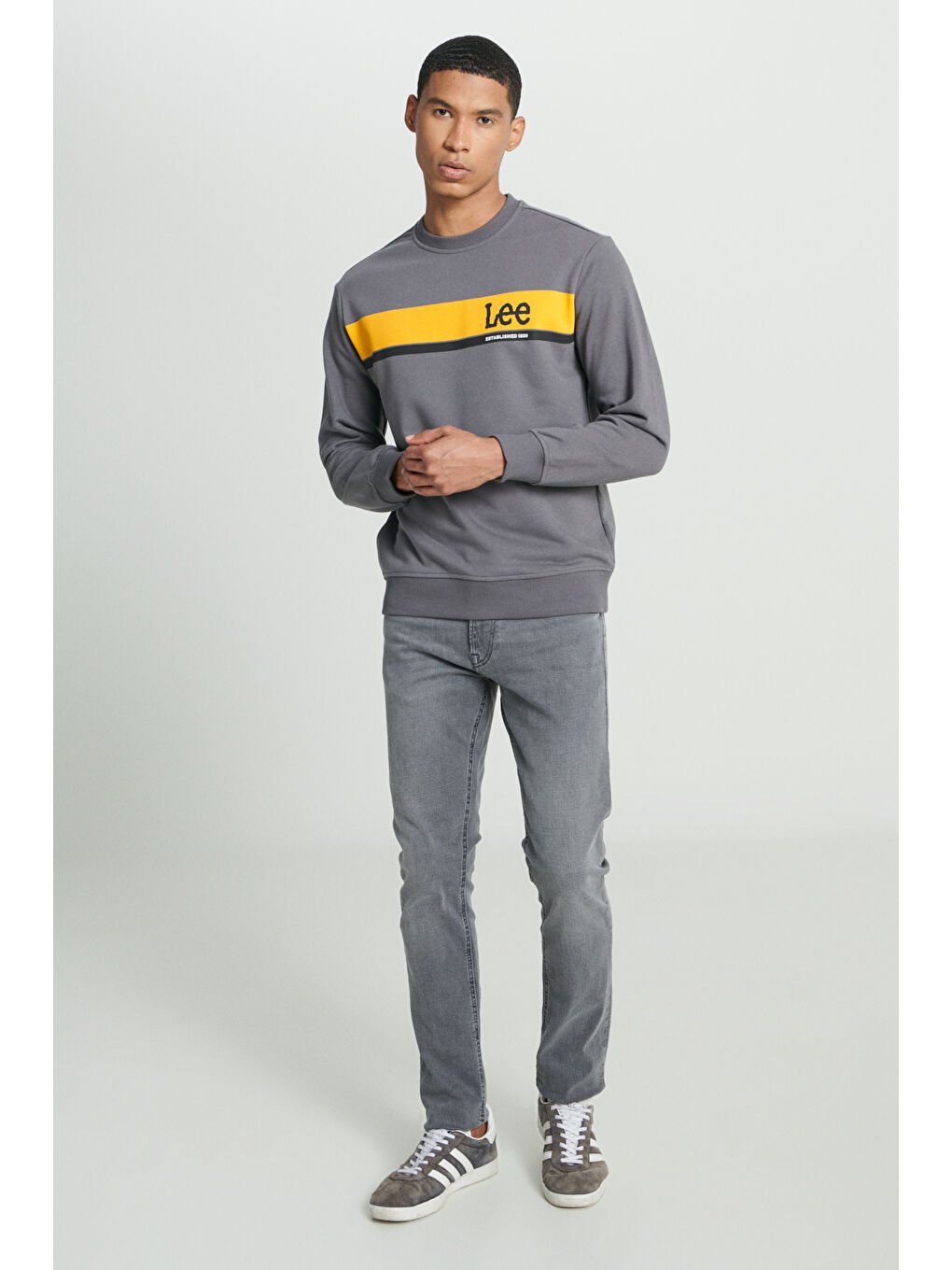 Regular Fit Normal Kesim Bisiklet Yaka Antrasit Sweatshirt-3