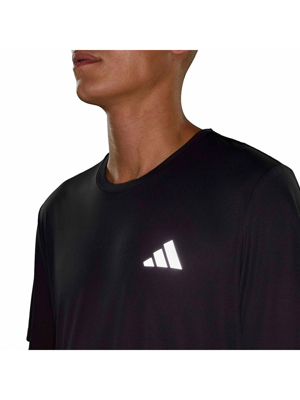 Run Essentials Erkek Siyah Yuvarlak Yaka Tişört-4