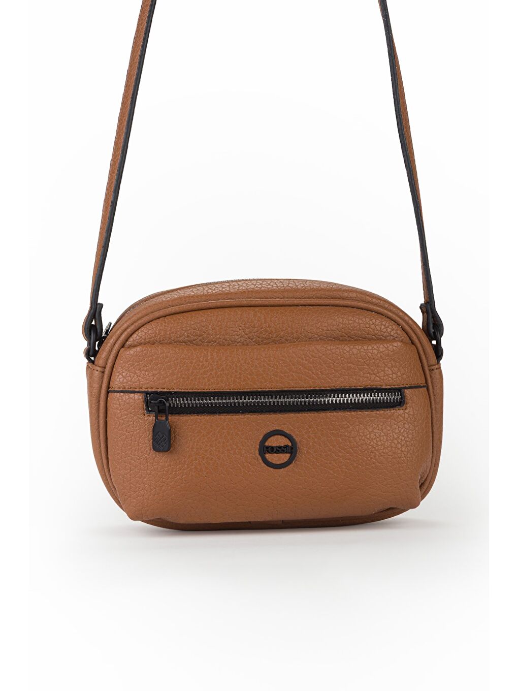 Kahverengi Kadın Fermuarlı Mini Çapraz Omuz Çantası-1