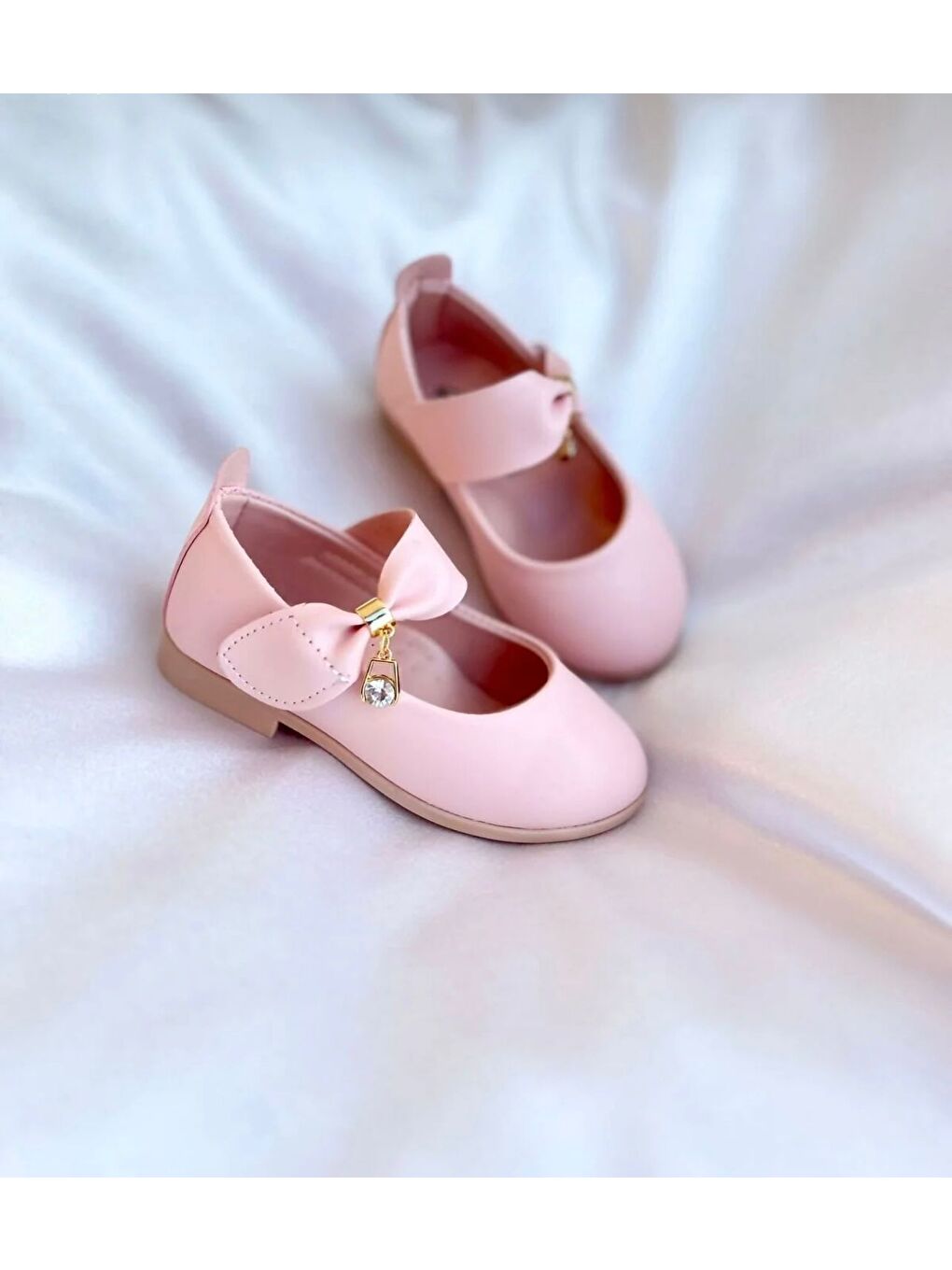 Pembe KIZ ÇOCUK TAŞLI BABET