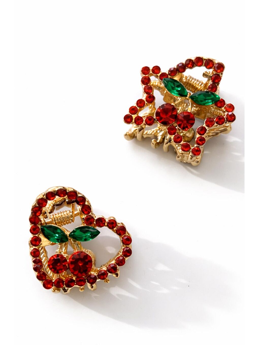 Sarı Kiraz Taşlı Mini Mandal Toka 2 Adet-1