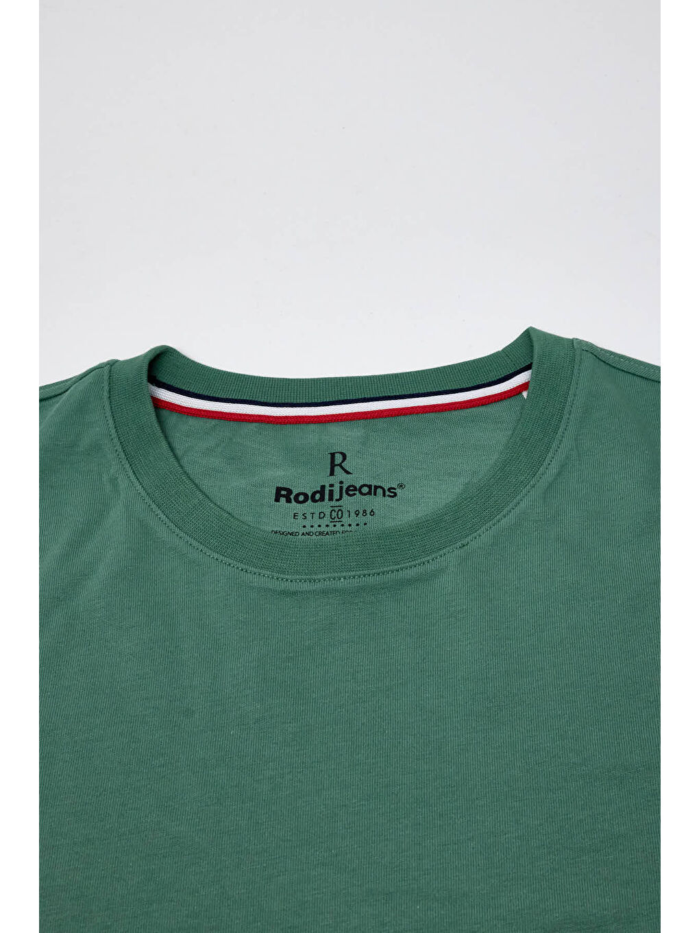 Yeşil Erkek Bisiklet Yaka T-shirt 6212-5