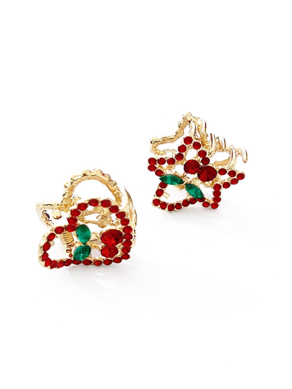 Sarı Kiraz Taşlı Mini Mandal Toka 2 Adet-2