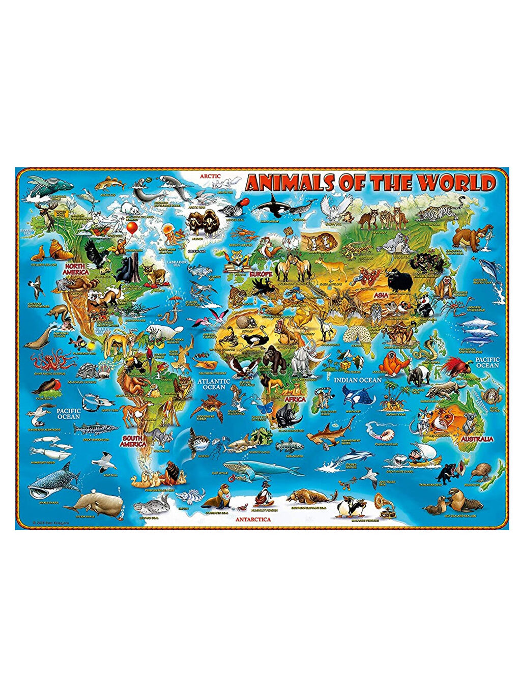 300 Parça Çocuk Puzzle Hayvanlı Dünya 132577-1