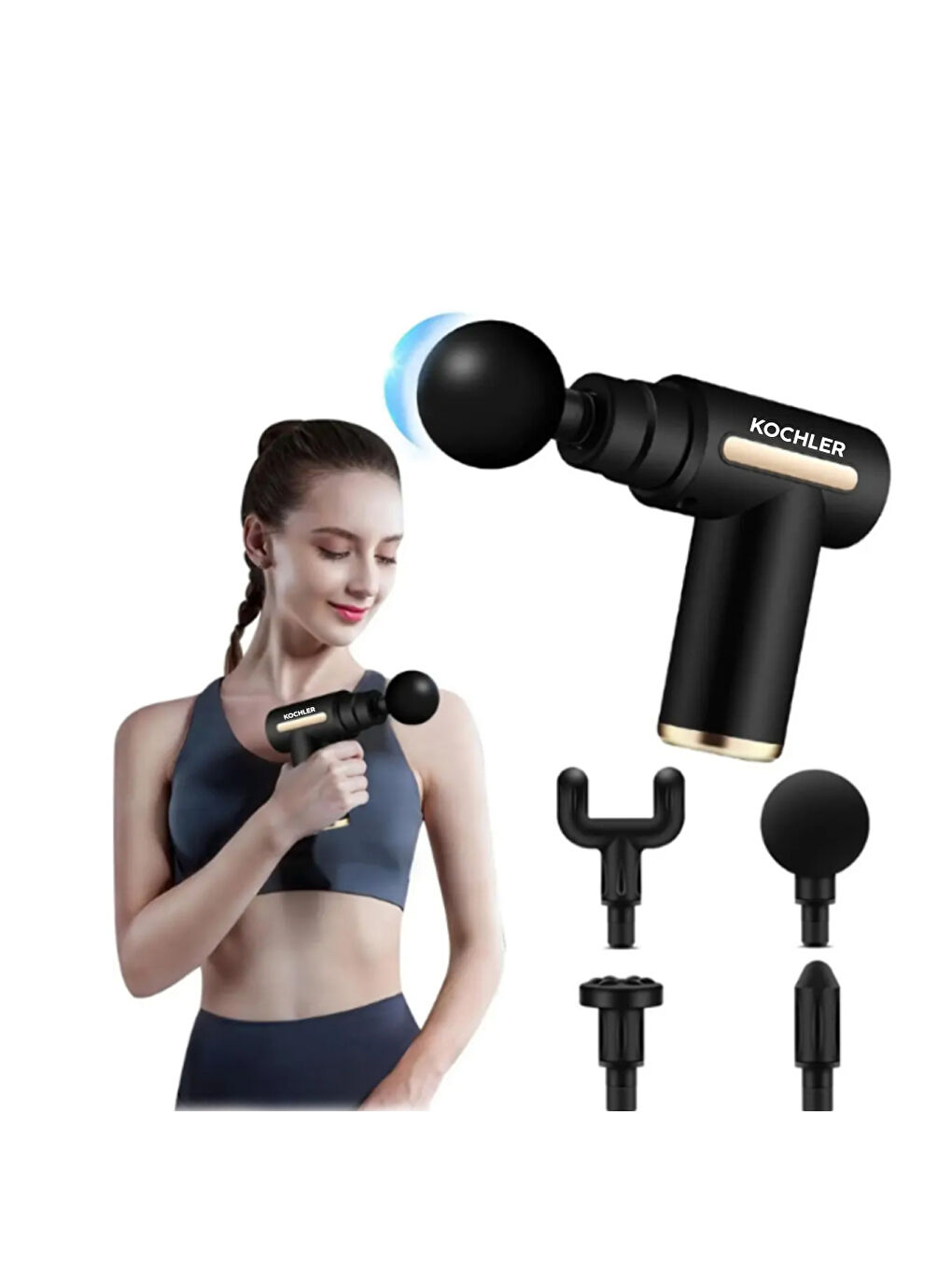 Darbeli Titreşimli Şarjlı Sporcu Masaj Tabancası Masaj Aleti Kas Rahatlatıcı Egzersiz Alet