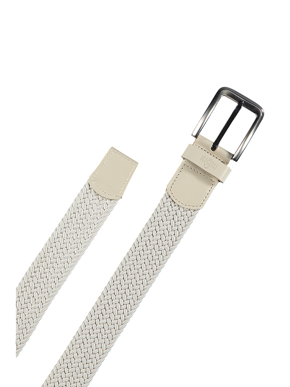 Bej Desenli Elastanlı Esnek Spor Örgü Kemer-2