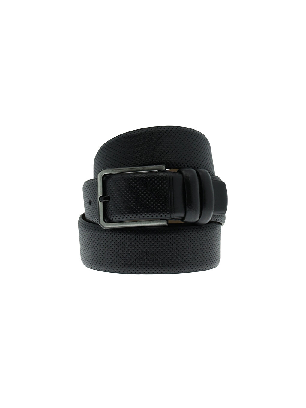 Siyah Klasik Desenli Deri Kemer