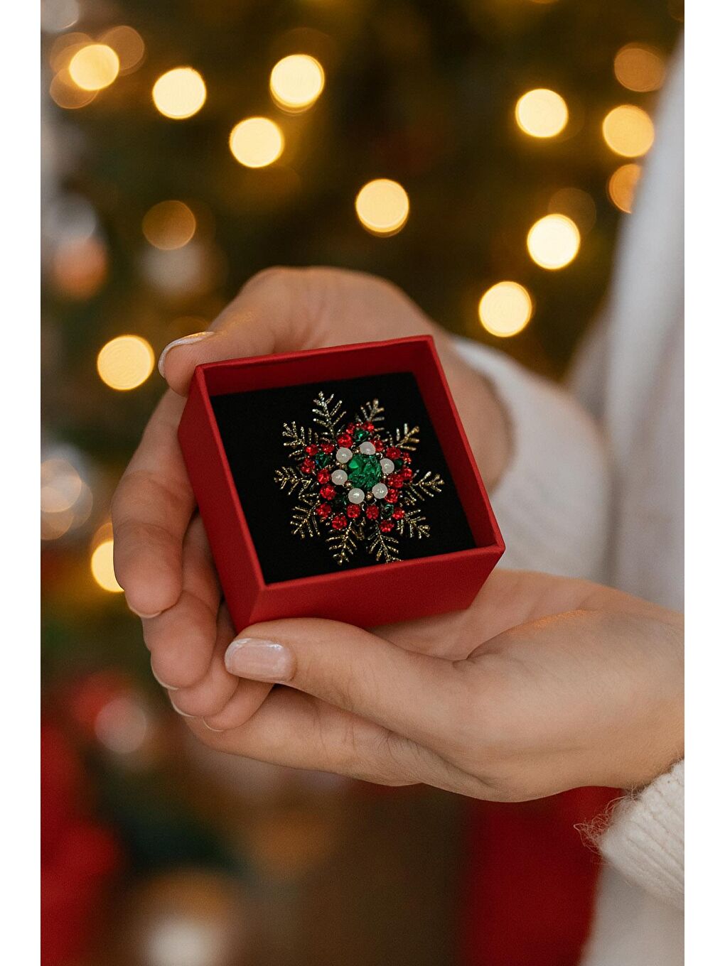 Sarı Yılbaşı Renkleri Kartanesi Broş Yaka İğnesi-2