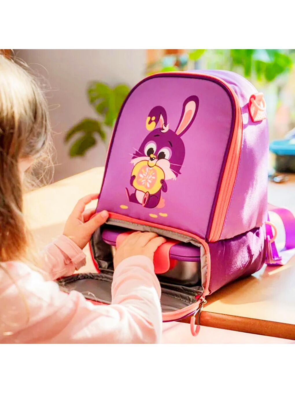 Picnik Miniz Tavşan Figürlü Termoslu Beslenme Çantası + Matara-2