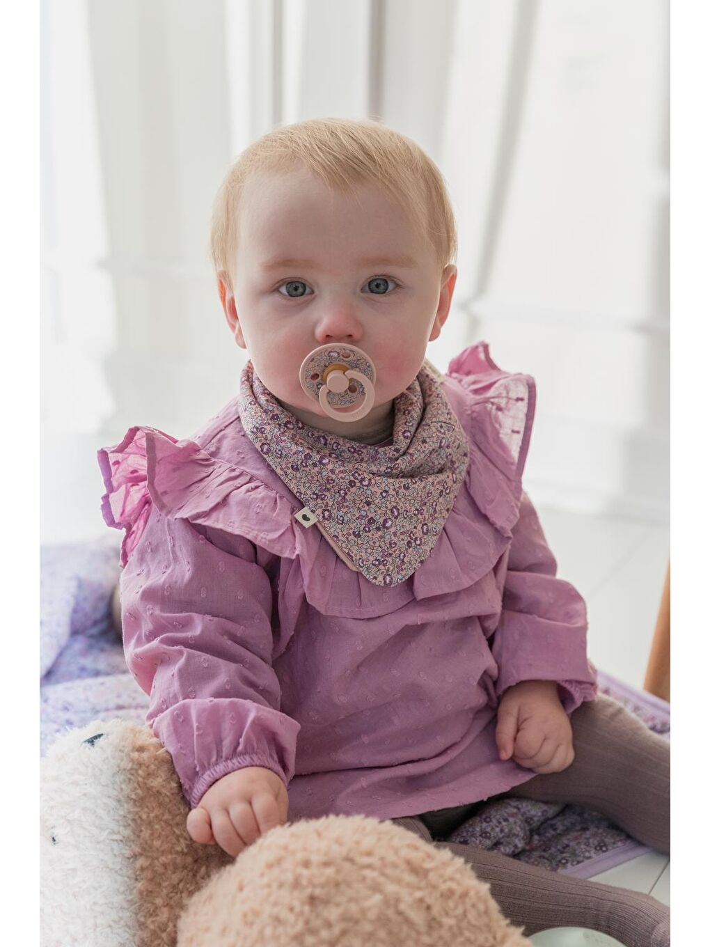 x Liberty Bandana Bib Chamomile Lawn-Violet S