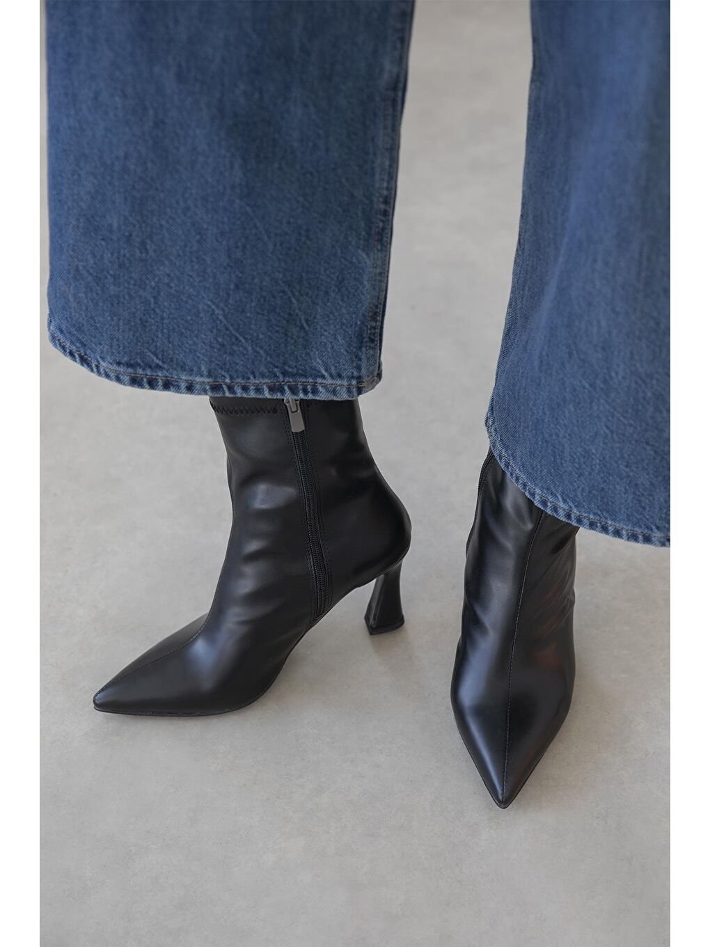 Poppin Kadın Pino Ökçe Deri Bot Siyah