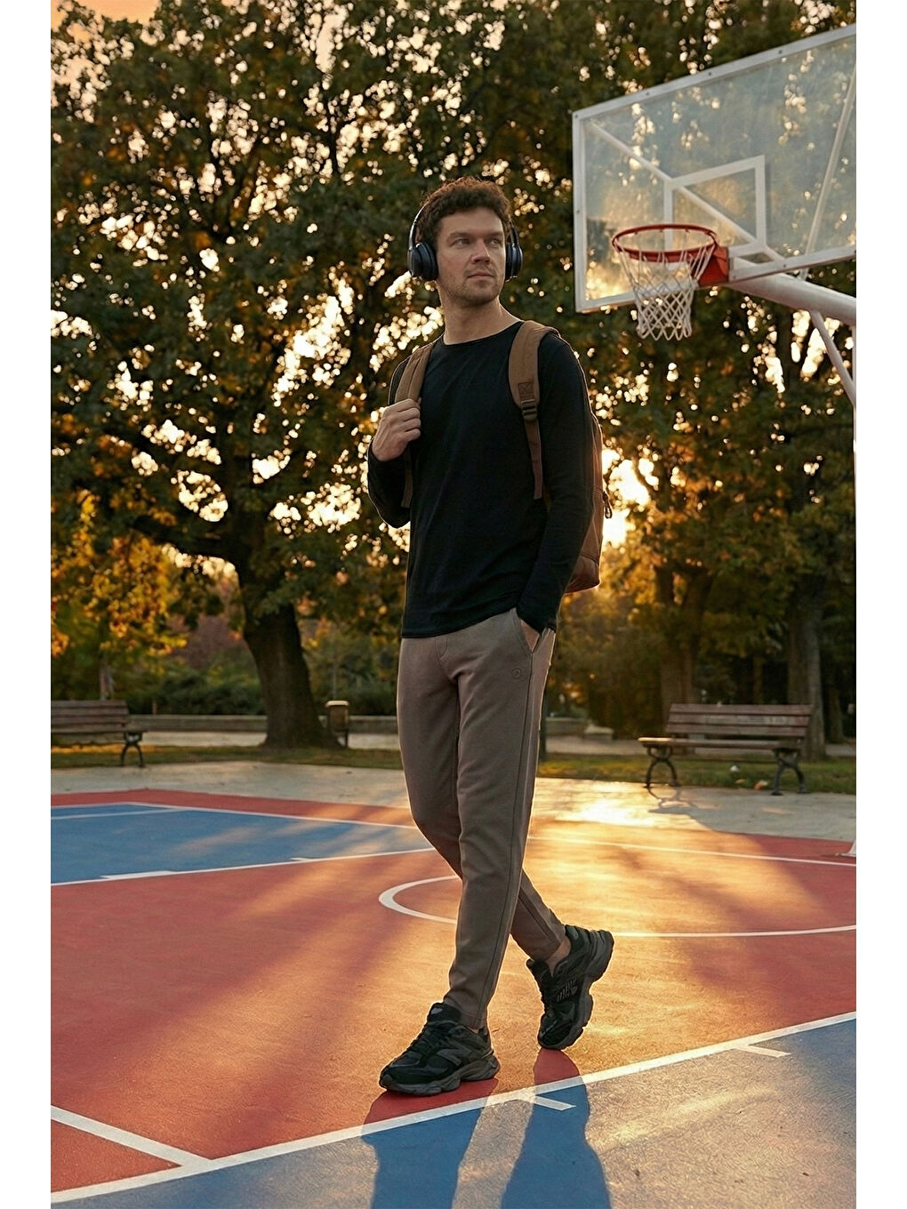 Kahverengi Regular Fit Normal Bel Düz Paça Eşofman Altı 5908050