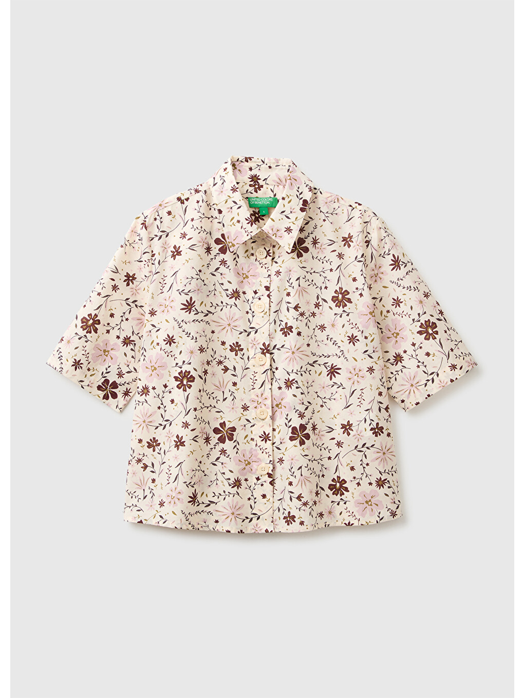 Ekru Kadın Krem %100 Pamuk Regular Fit Gömlek