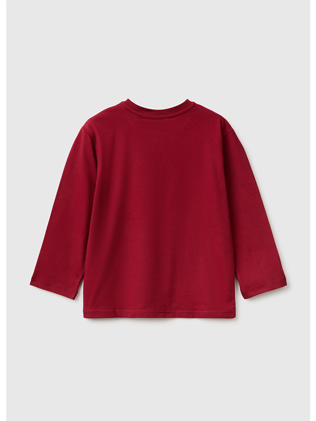 Erkek Bebek Kırmızı Önü Baskılı Uzun Kollu Tişört-1
