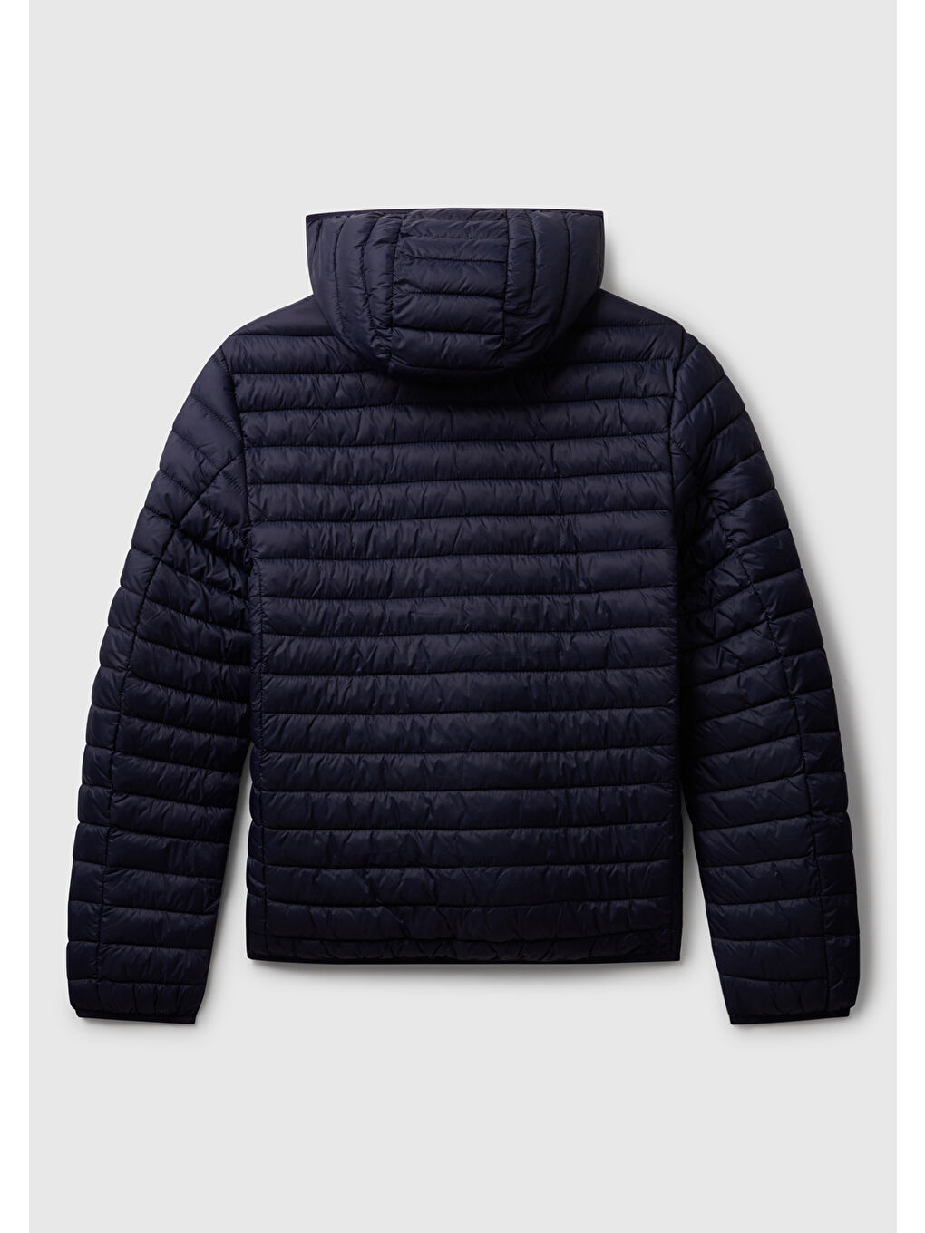 Erkek Lacivert Polyester Dolgulu Regular Fit Kapüşonlu Puffer Mont-3
