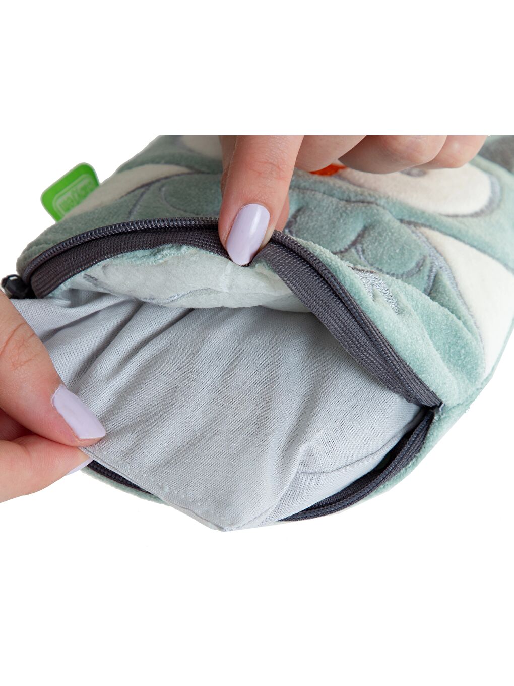 Kiraz Çekirdekli Baykuş Kadife Rahatlatıcı Gaz Kemeri & Gaz Yastığı - Yeşil-3