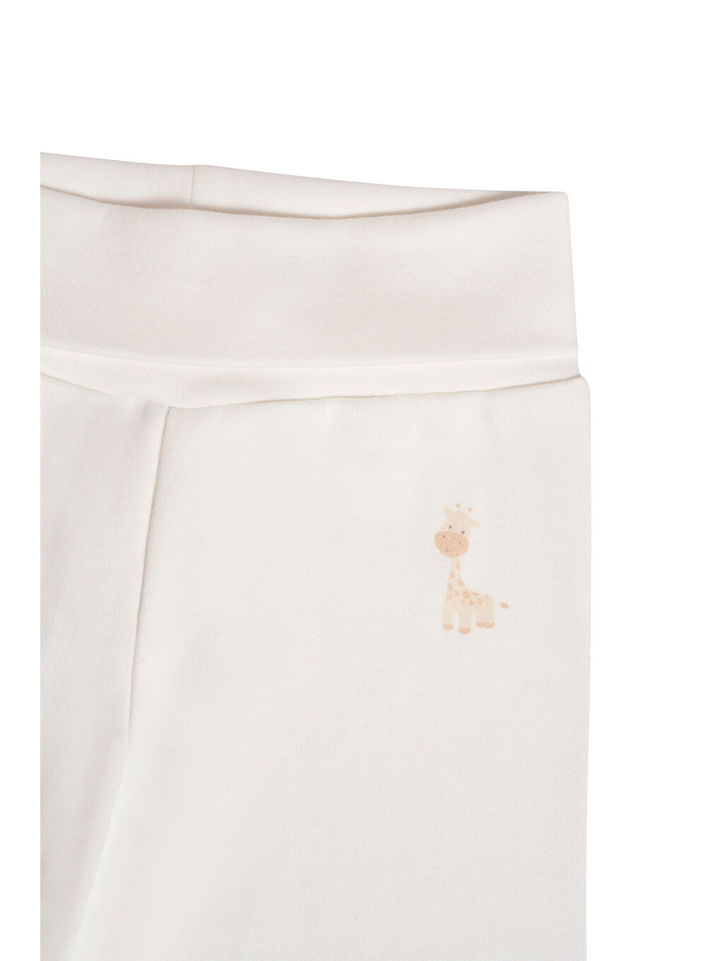 Beyaz Beli Lastikli Unisex Bebek 2'li Patikli Pantolon