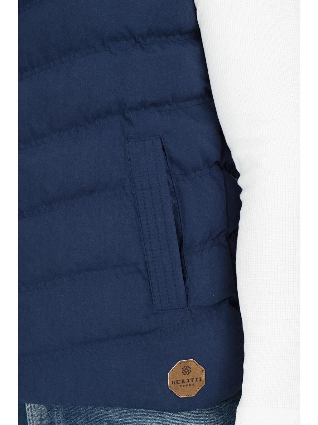 İndigo Kapüşonlu Slim Fit Yelek 556B5618-7