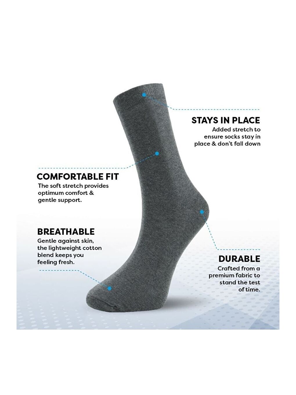 Gri 10'lu Kadın Pamuklu Yüksek Kaliteli Yumuşak Nefes Alabilen Dayanıklı Premium Kutulu Soket Çorap-2