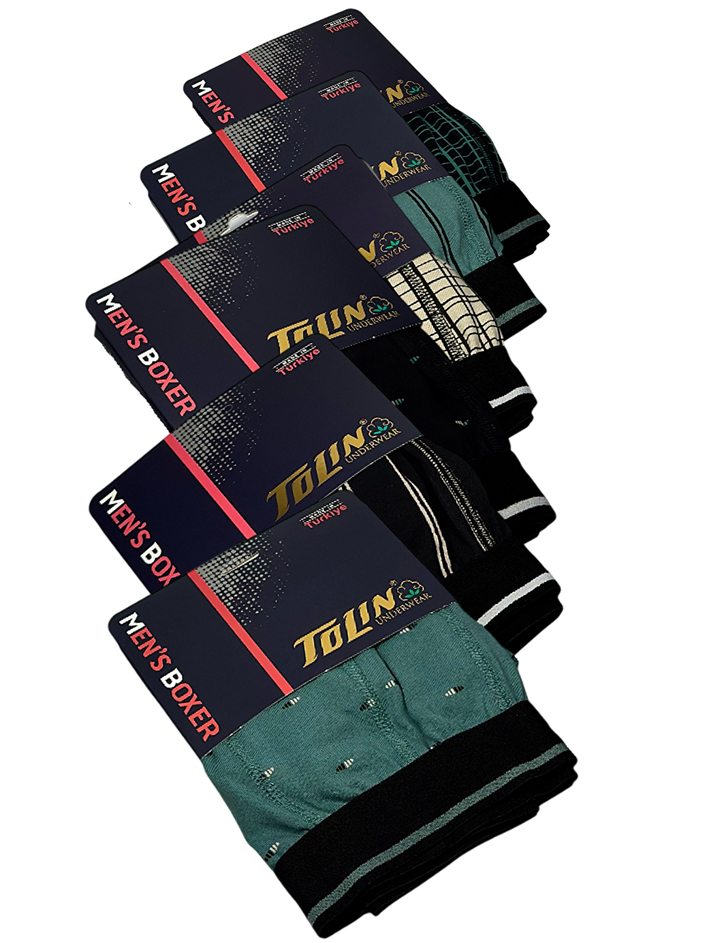 Karışık Erkek 6 lı Süprem Pamuklu Elastanlı Renkli Boxer Seti 4147-13-9