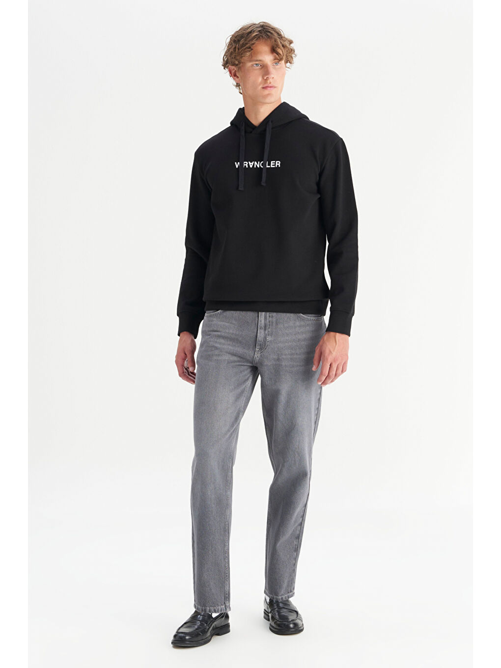 Regular Fit Normal Kesim Kapüşonlu Siyah Hoodie-1