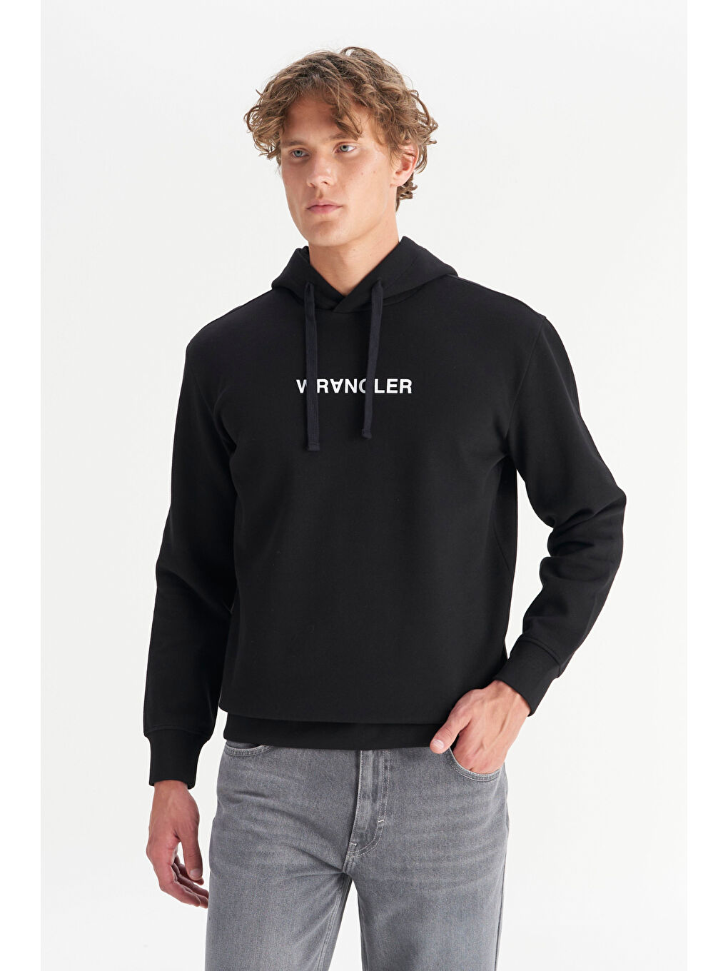 Regular Fit Normal Kesim Kapüşonlu Siyah Hoodie-2