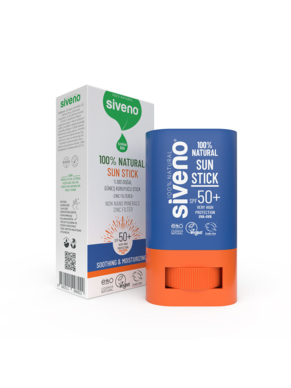 %100 Doğal Yüz Güneş Koruyucu Stick Renkli Mineral Filtre Nemlendirici UVA UVB SPF50+ 15 gr-6