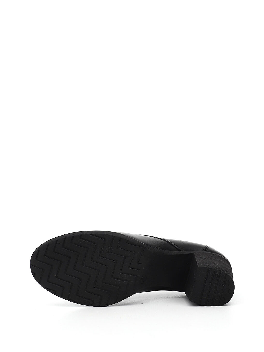 Siyah Kadın SİYAH Bağcıklı Orta Kalın Topuklu Hakiki Deri Oxford Ayakkabı-4