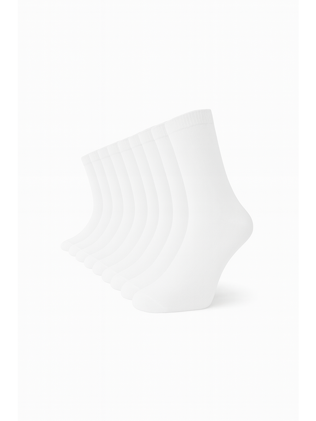 Beyaz 10'lu Kadın Pamuklu Yüksek Kaliteli Yumuşak Nefes Alabilen Dayanıklı Premium Kutulu Soket Çorap-1