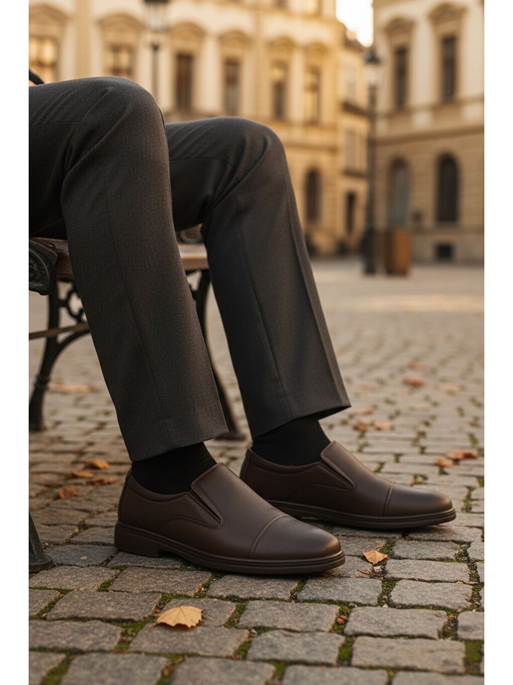 Kahverengi Kahve Hakiki Deri Jel Taban Anatomik Erkek Klasik Ayakkabı 425 M-2