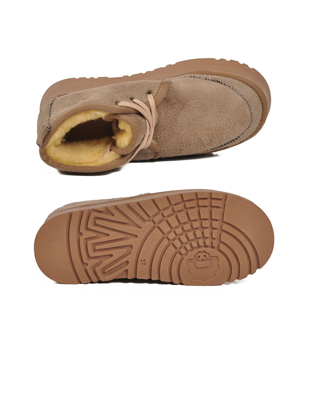 Bej Vizon İçi Kürklü Bağcıklı Kadın Bot U-15 Z-4