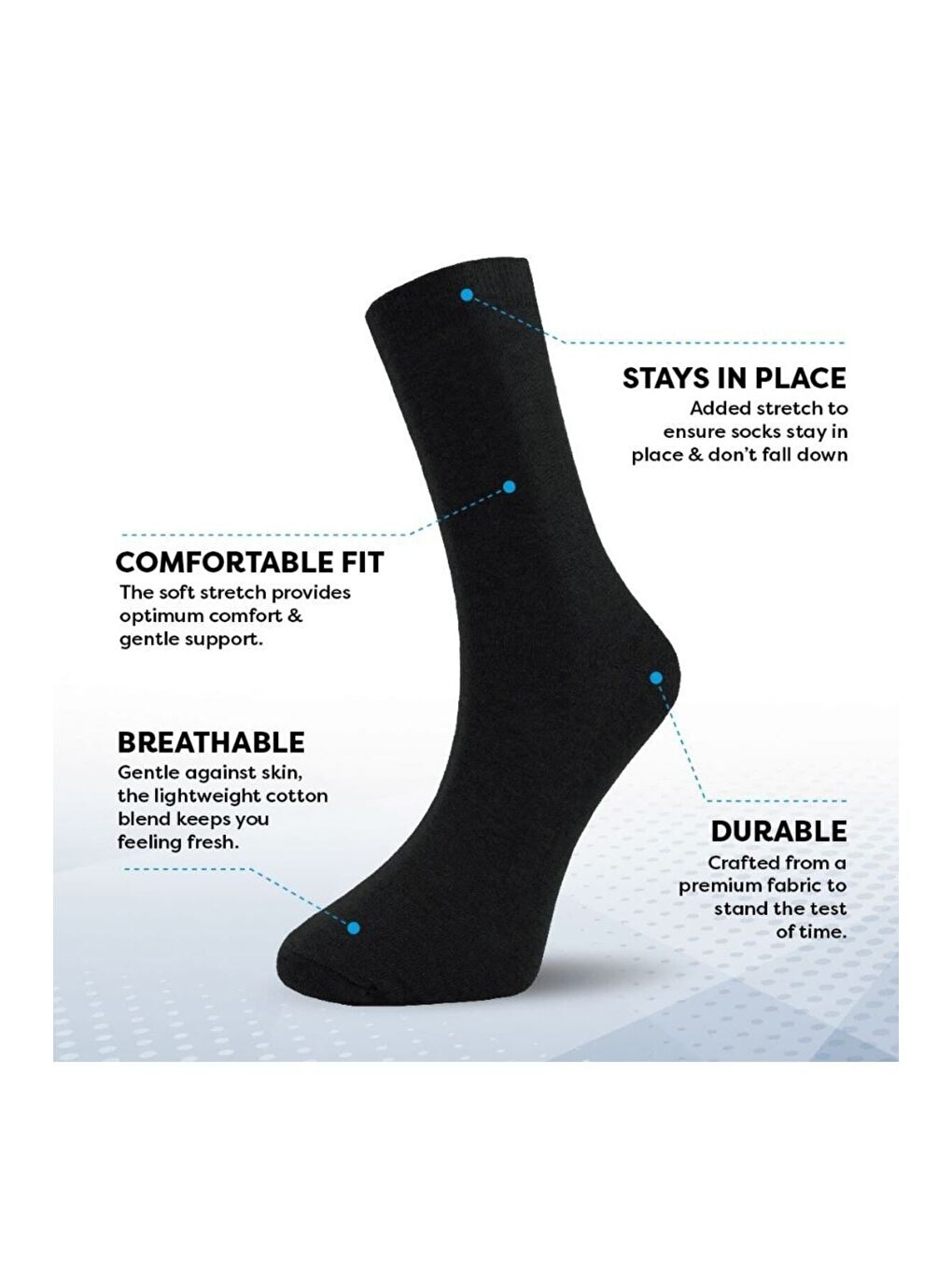 Siyah 10'lu Kadın Pamuklu Yüksek Kaliteli Yumuşak Nefes Alabilen Dayanıklı Premium Kutulu Soket Çorap-1