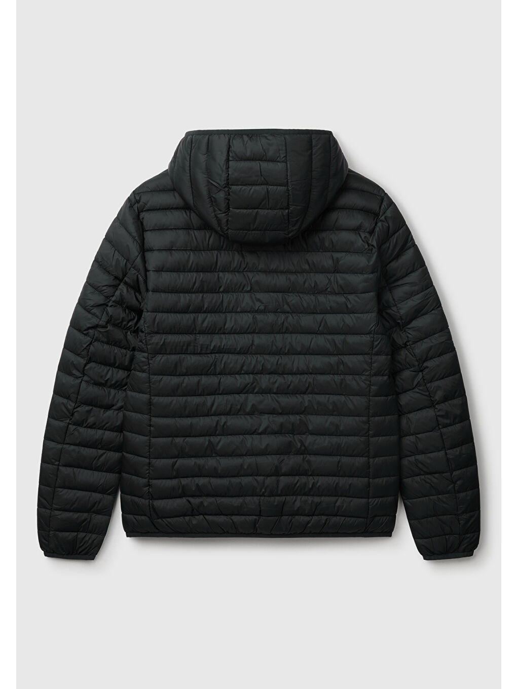 Erkek Siyah Polyester Dolgulu Regular Fit Kapüşonlu Puffer Mont-3