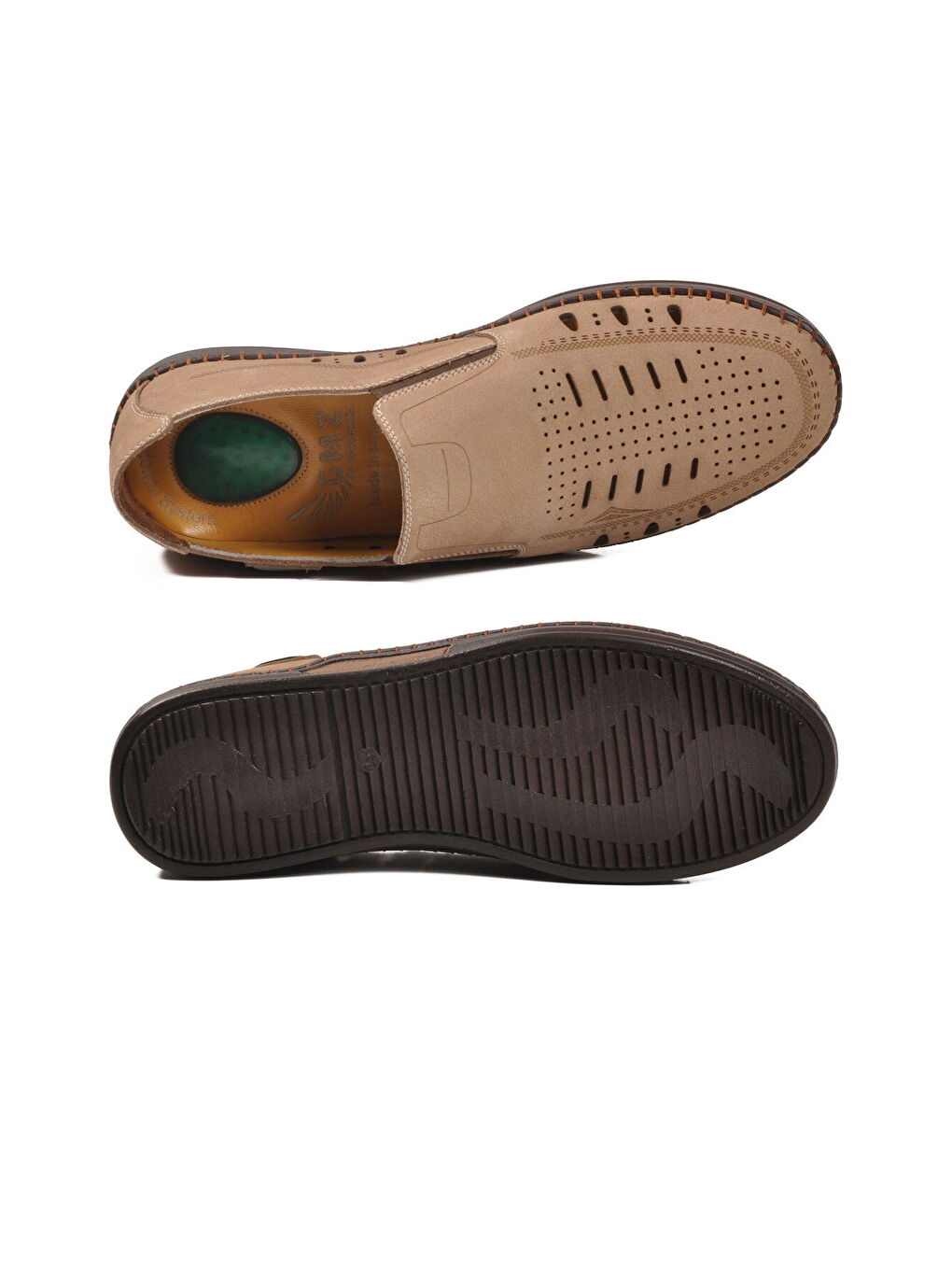 Ekru Kum Nubuk Hakiki Deri Jel Taban Anatomik Erkek Casual Ayakkabı 410 M-4