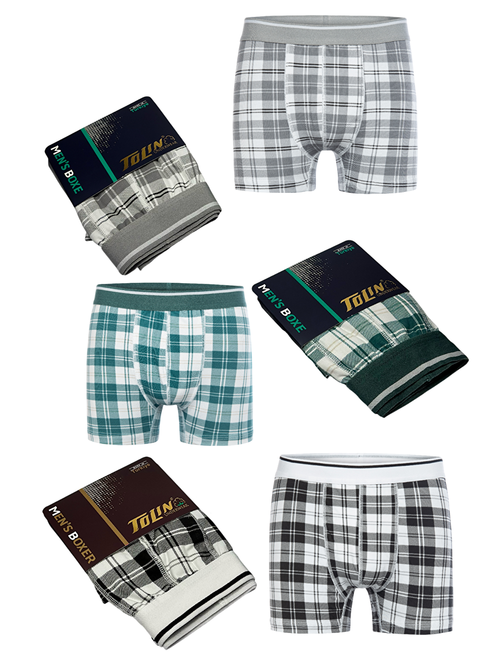 Karışık Erkek 6 lı Süprem Pamuklu Elastanlı Renkli Boxer Seti 4147-11-7