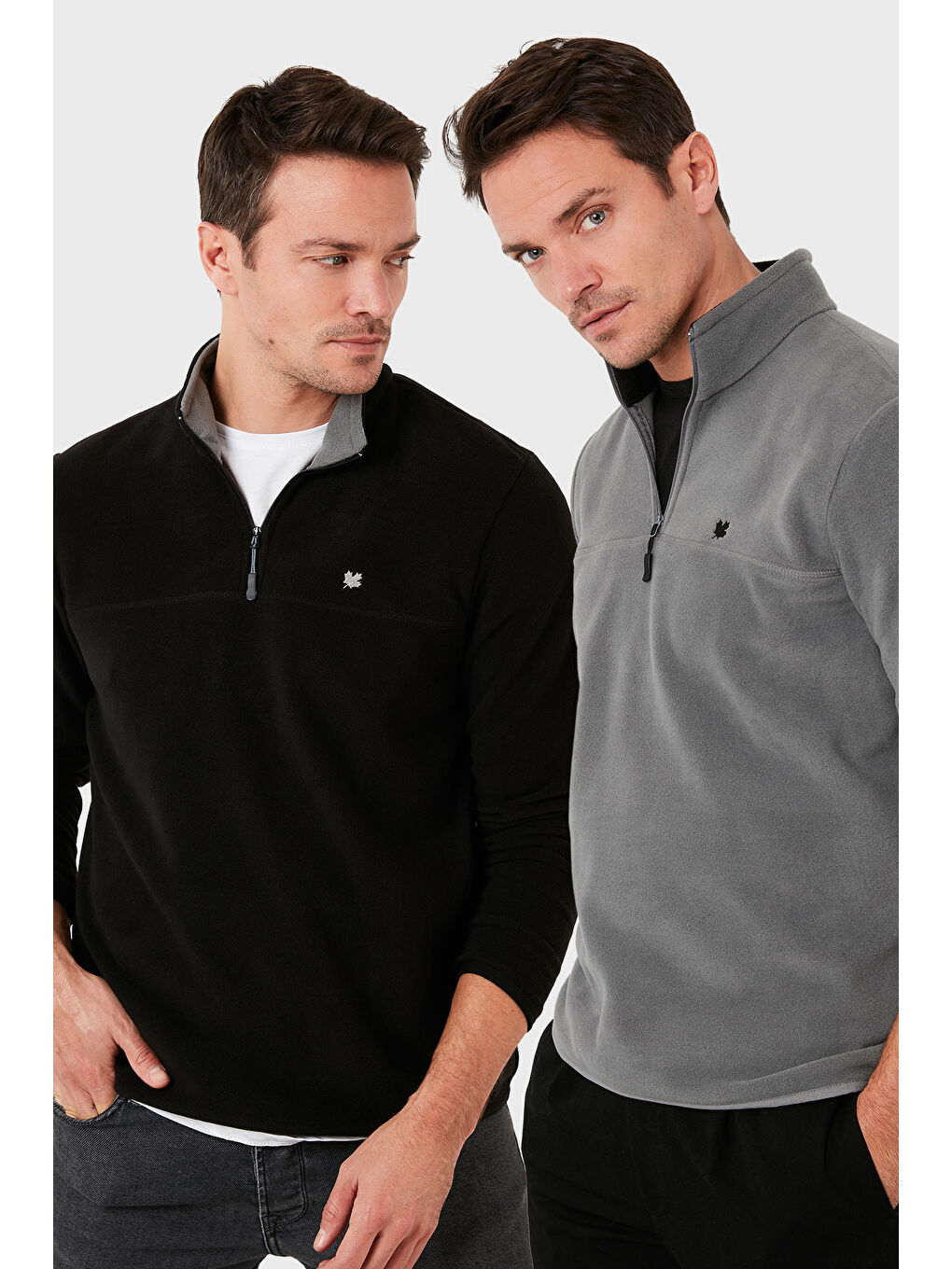 Gri Slim Fit Anti-Pilling Tüylenme Yapmayan Şardonlu Soğuk Geçirmez 2'li Paket Polar 5906001S2