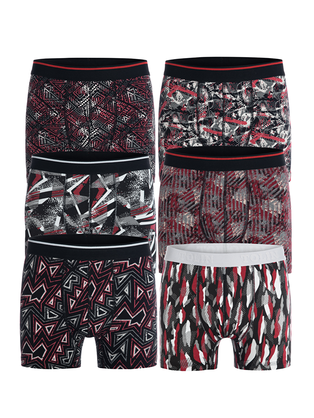 Karışık Erkek 6 lı Süprem Pamuklu Elastanlı Renkli Boxer Seti 4147-10-4